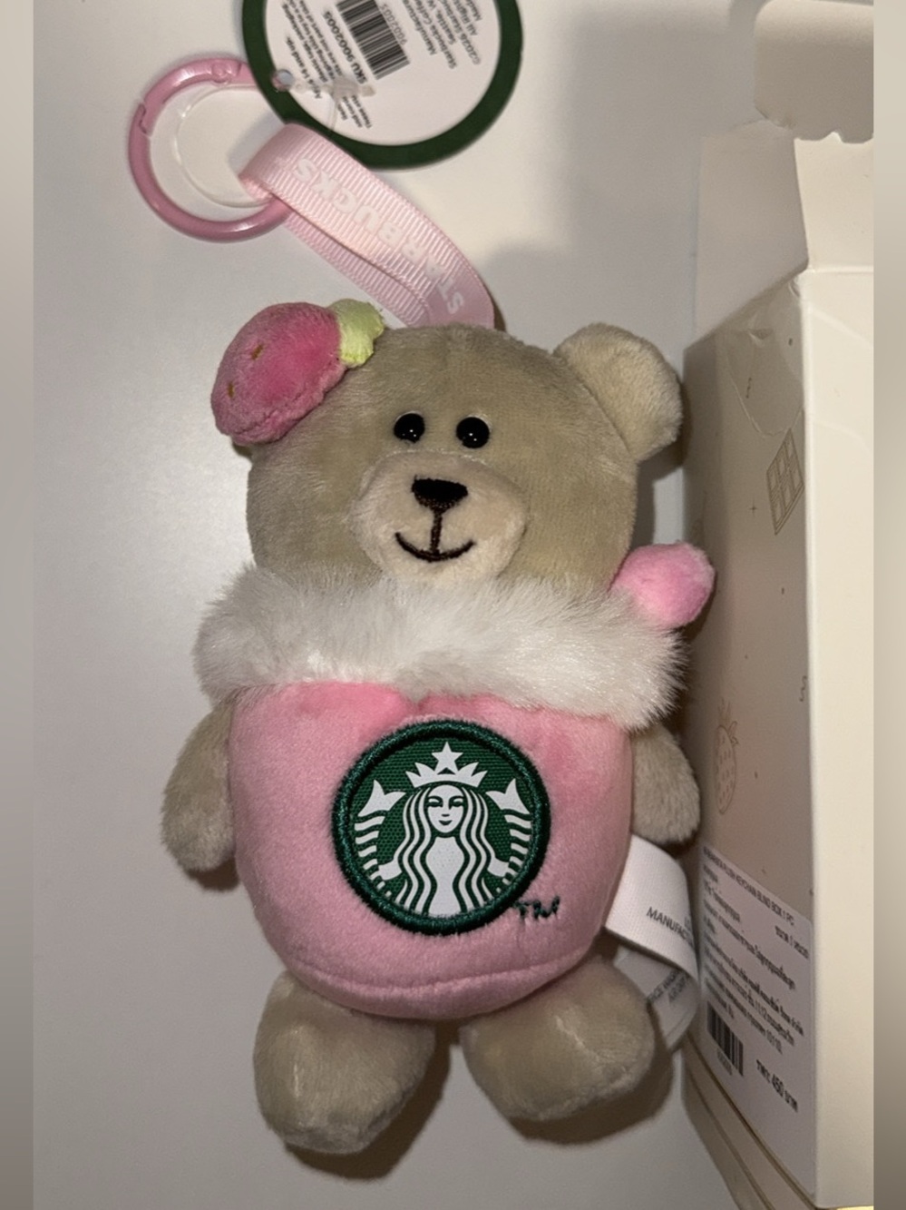 Starbucks Strawberry 2026 Bearista Keychain